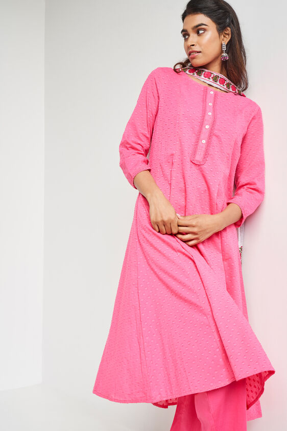 Hot Pink Dobby Flared Suit, Hot Pink, image 5